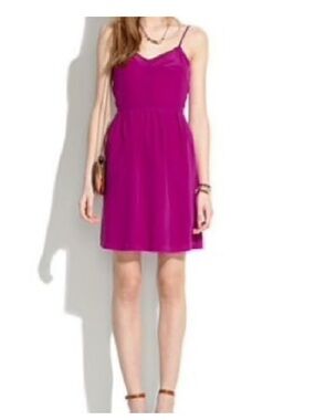 Madewell Magenta Spaghetti Strap Mini Dress